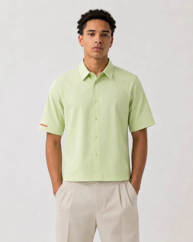 Mint Green Signature Button Up Male Front.webp