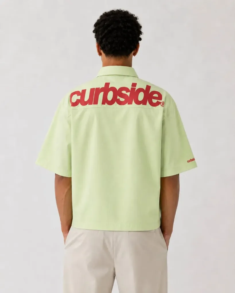 Mint Green Signature Cropped Button Up